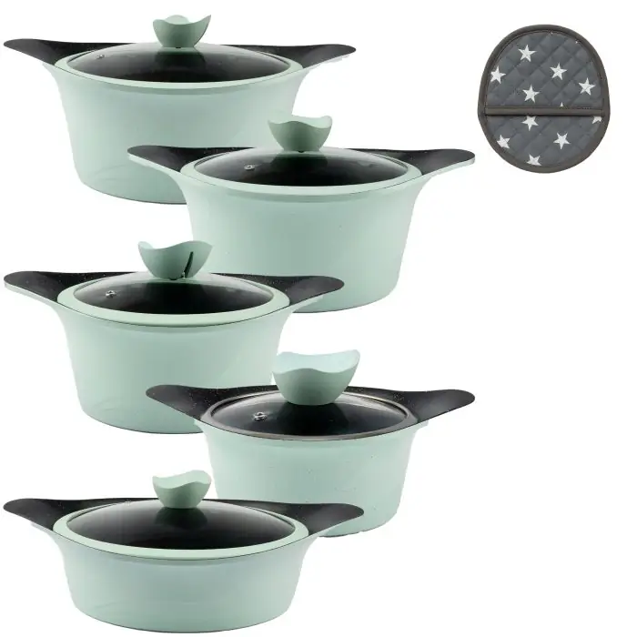 سرویس قابلمه ام جی اس 12 پارچه گرانیت طرح کره ای C مدل KC 1216