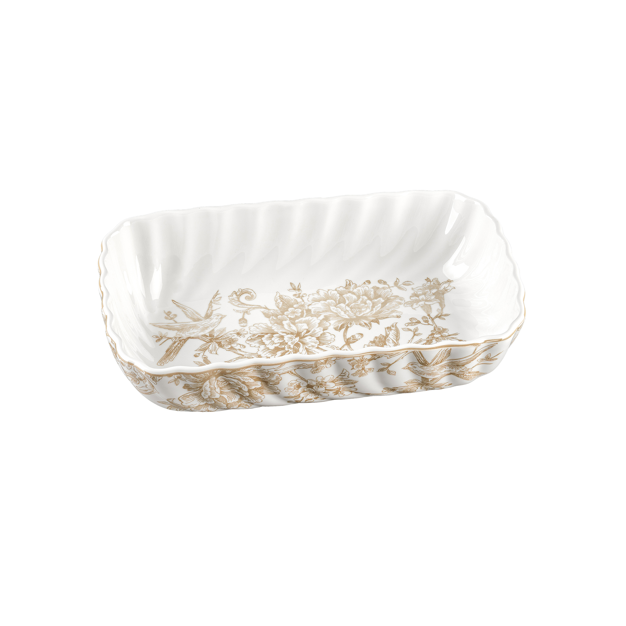 مرغ خوری گلدکیش مستطیل کوچک مدل GK 701133-6 طرح سارینا