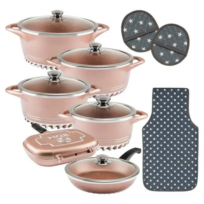 سرویس قابلمه ام جی اس 17 پارچه گرانیت طرح ایتالیا IC 1712