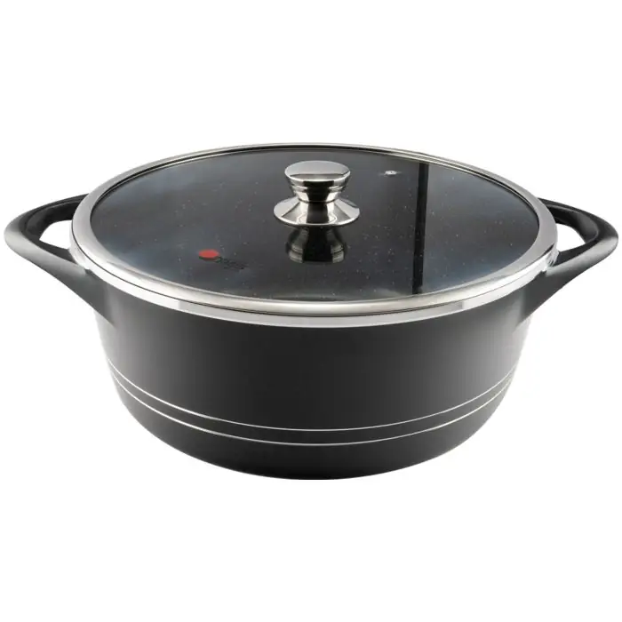 قابلمه ام جی اس گرانیتی سایز 40 طرح ایتالیا B رنگ مشکی (FLAT)