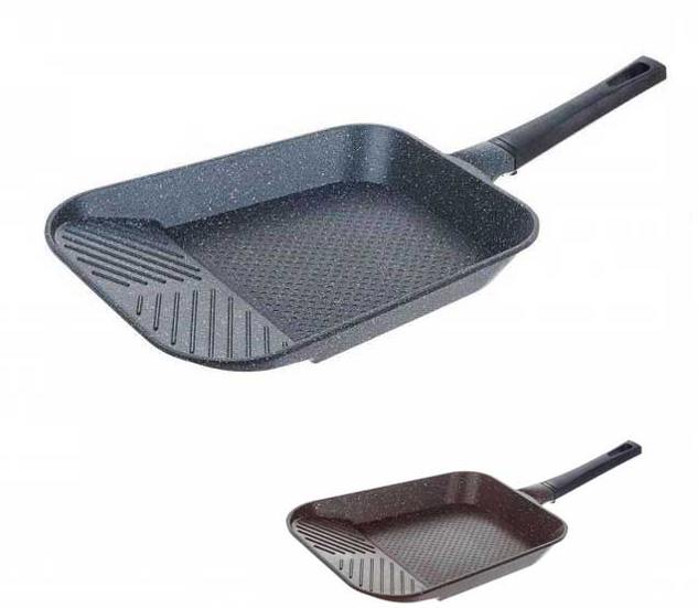 تابه گریل کاندید تک دسته استیک پز شیب دار گرانیتی سایز 32